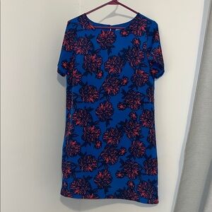 Floral Blue and Red Dress